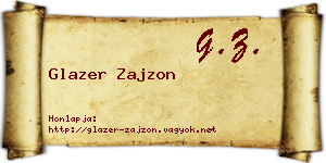 Glazer Zajzon névjegykártya